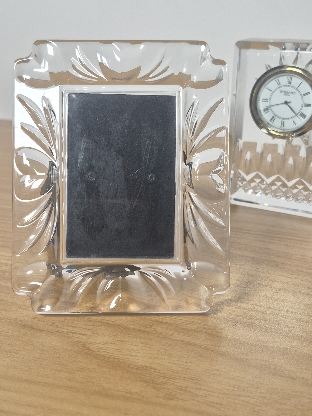 Waterford Crystal Desk Clock & Miniature Picture Frame Set Vintage Luxury Home - Picture 9 of 15